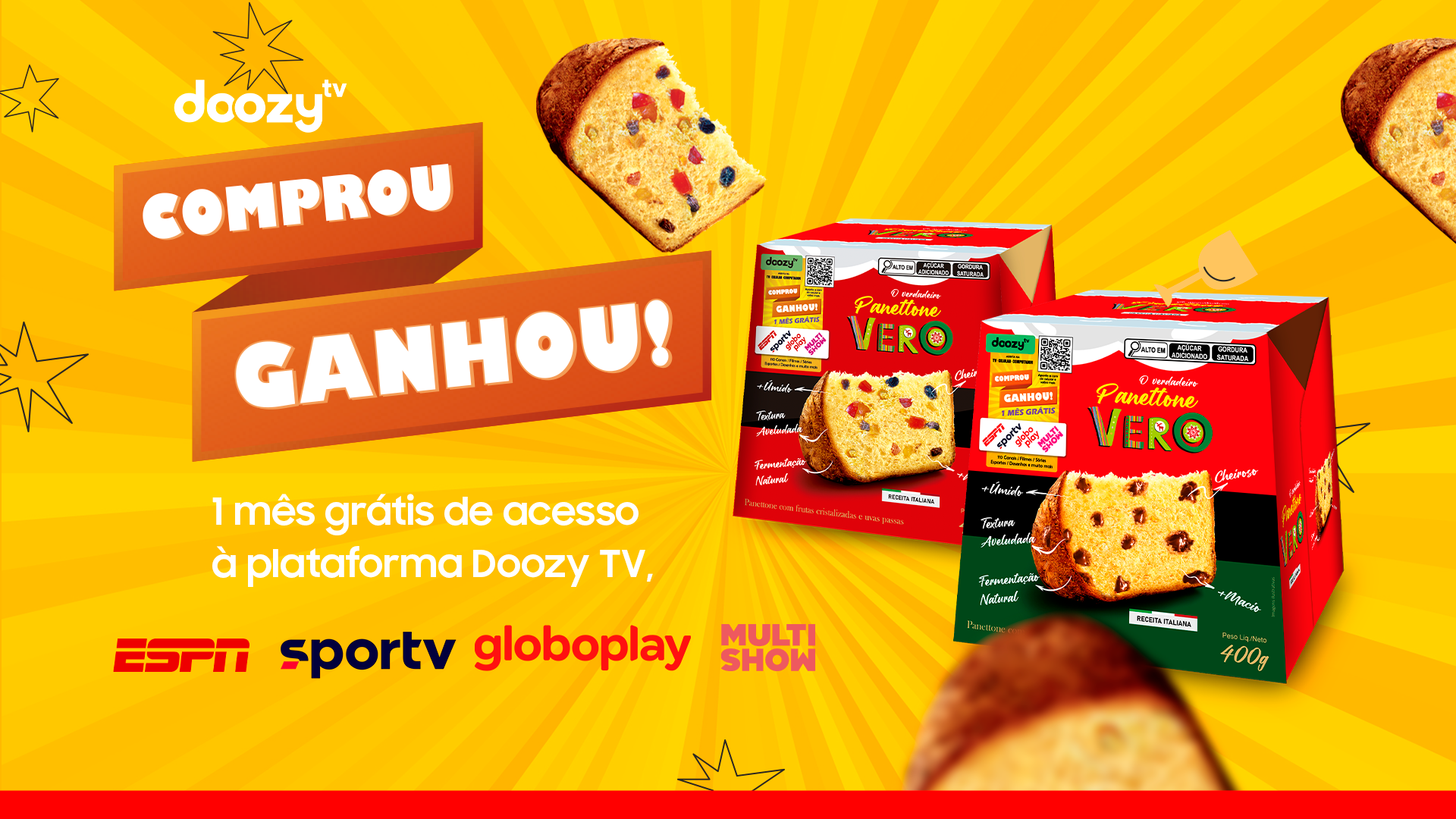 Promoção compre panetone e ganhe acesso a TV